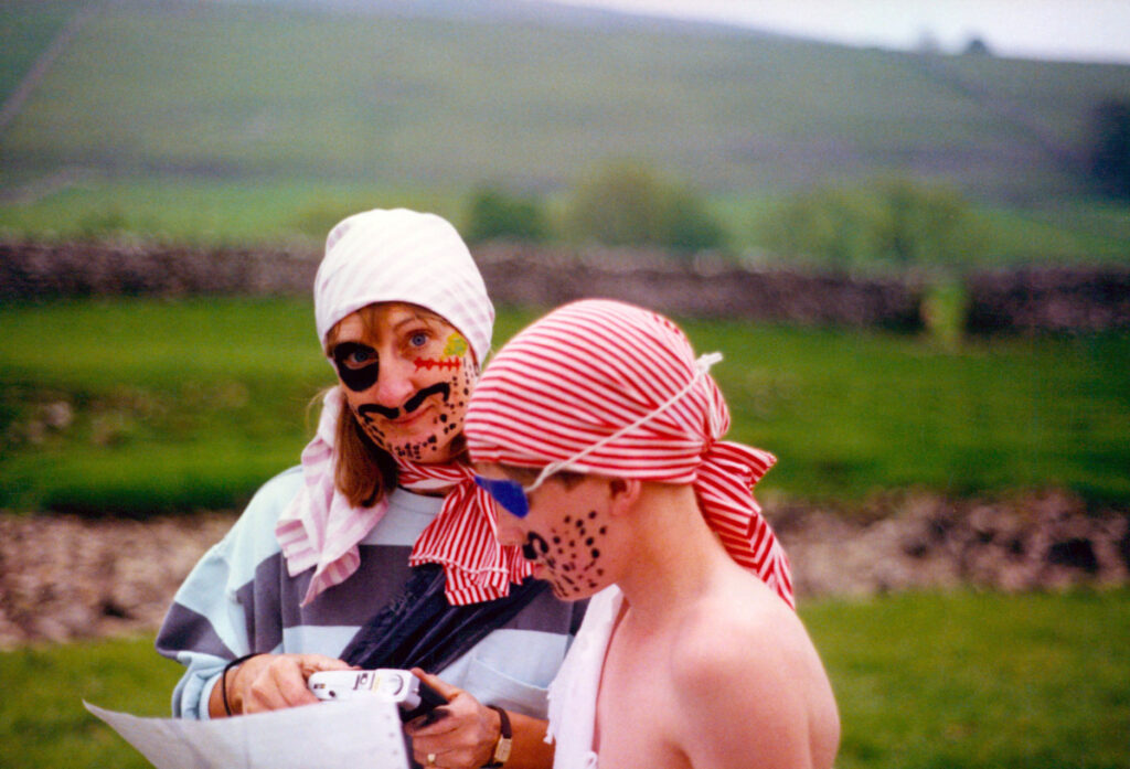 Two people dressed as pirates