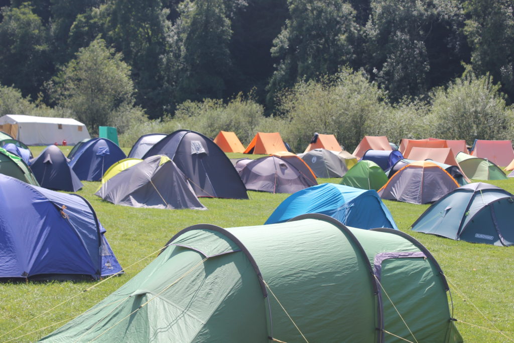 tents in a field