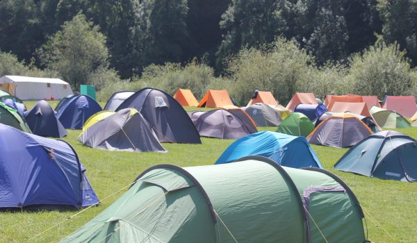 tents in a field