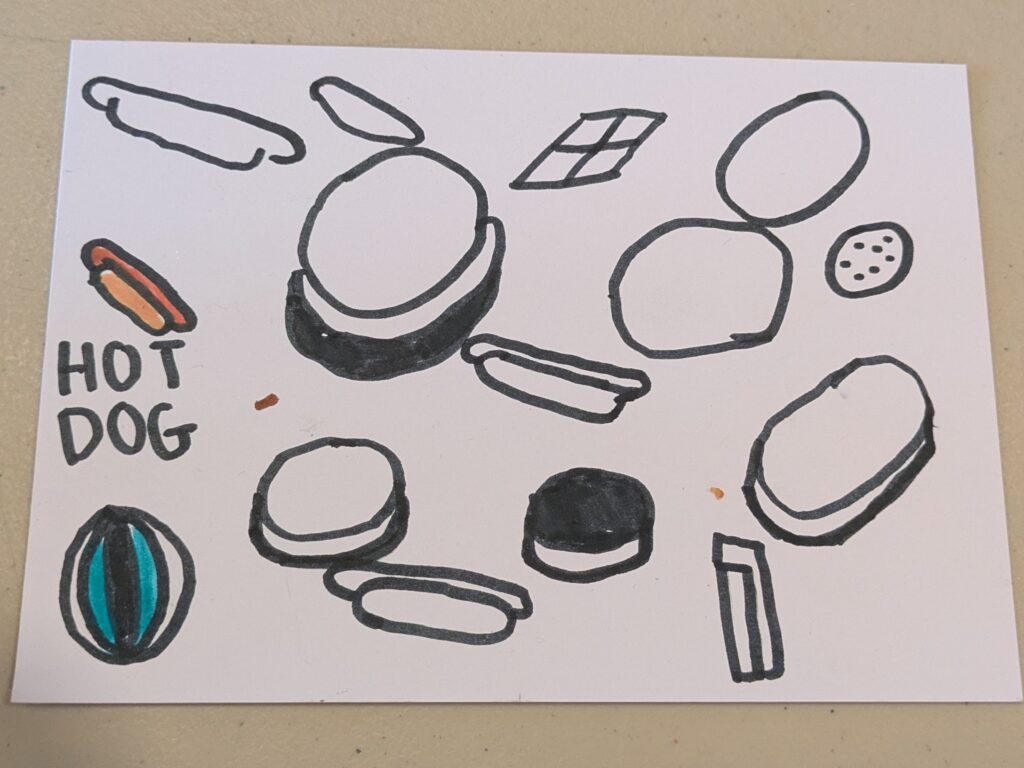 Postcard with barbeque food