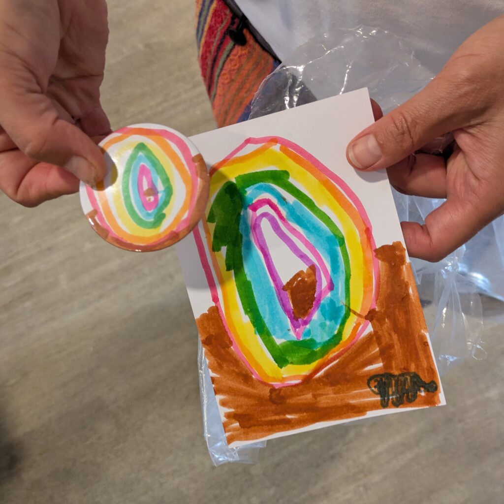 'This is to help remember rainbows go underground and around the world.'